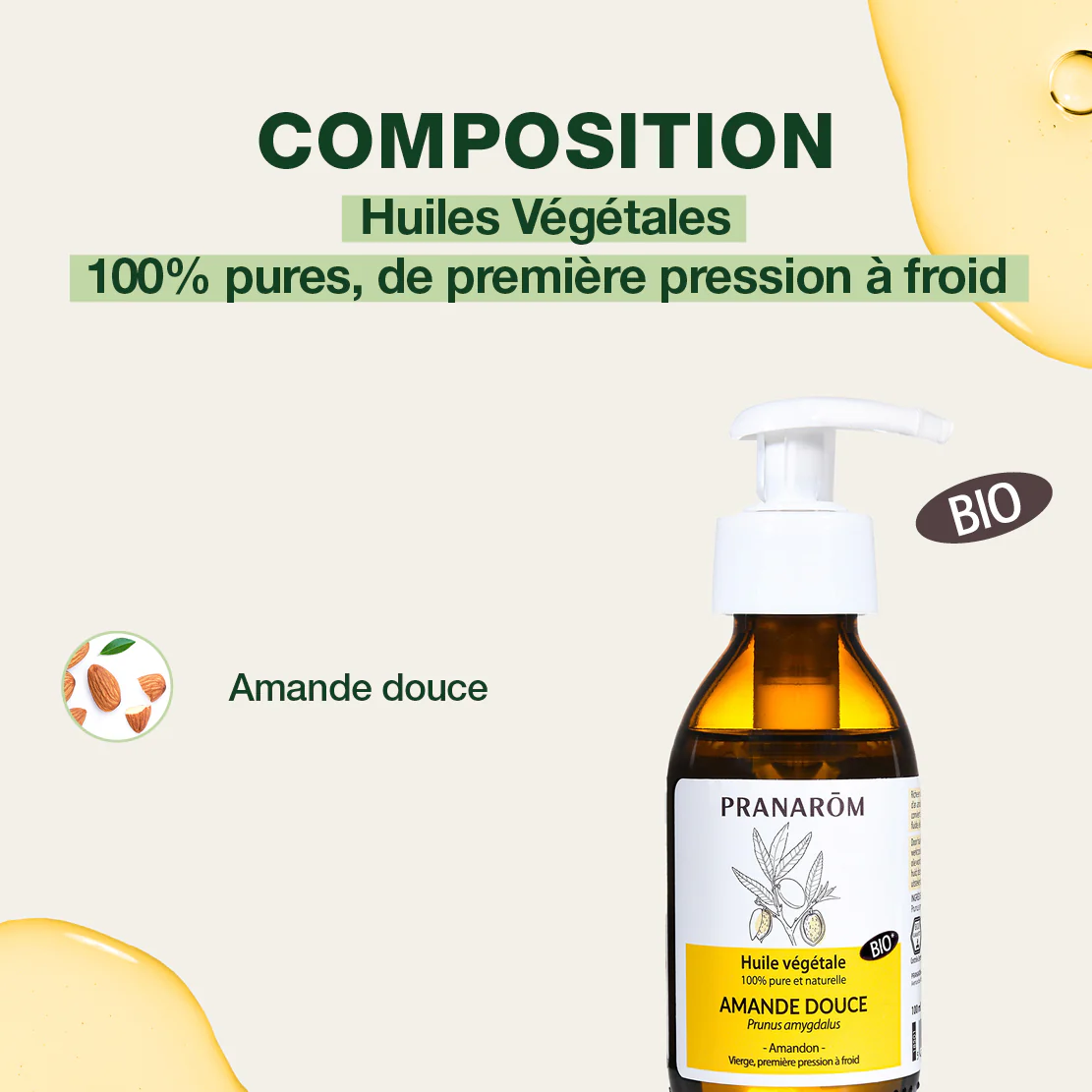 Huile Végétale d'Amande douce 100 ml - Bio - Image 4