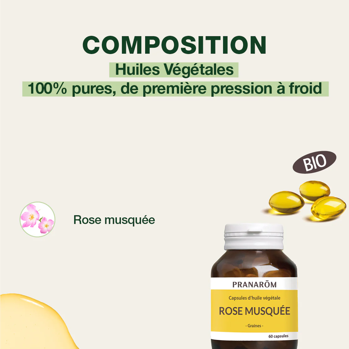 Capsules d'Huile Végétale de Rose musquée - Image 4