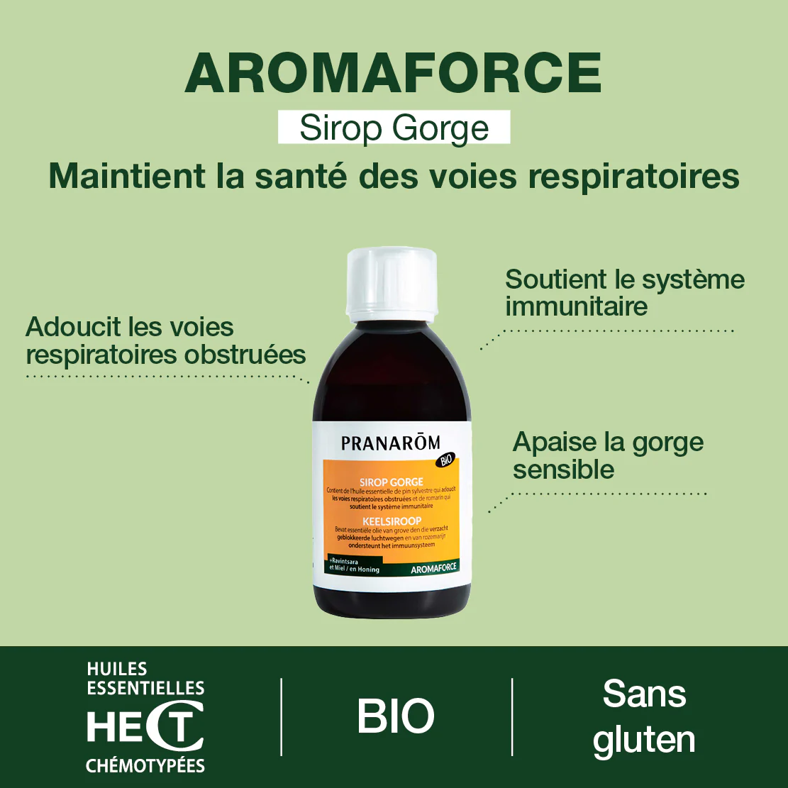 Sirop gorge BIO au miel et Ravintsara - Bio